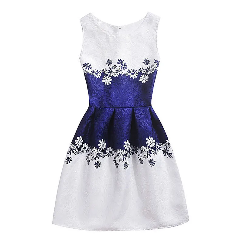 Summer Kids Dresses For Girl Butterfly Floral Printed Sleeveless casual Girl Dresses Age 6 8 9 10 11 12 16 Year Party Dress 220324