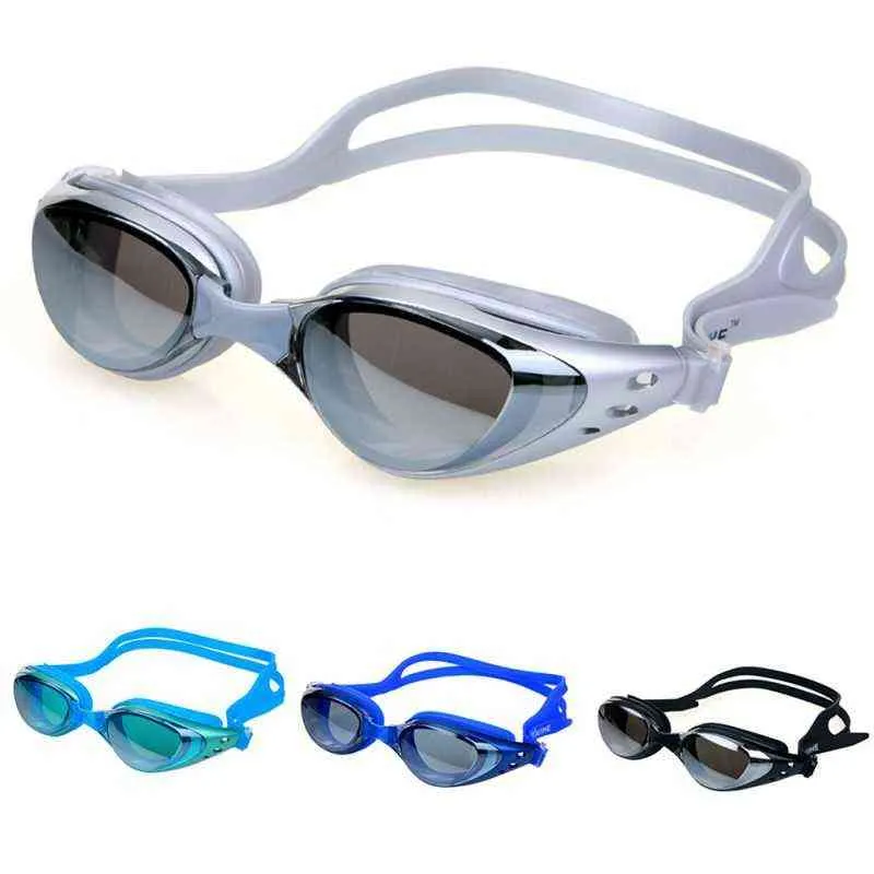 Mirrored Swim Silicone Seal Swimming Goggles Diving Glasses UV Protection Anti-fog Anti-shatter Waterproof Swimming Goggles G220422