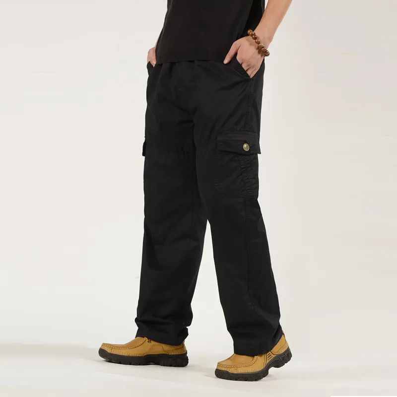 Homens calças de tamanho grande Big 6xl mais S Corre as calças de carga para esportes Milite Jogger Masculino 220719