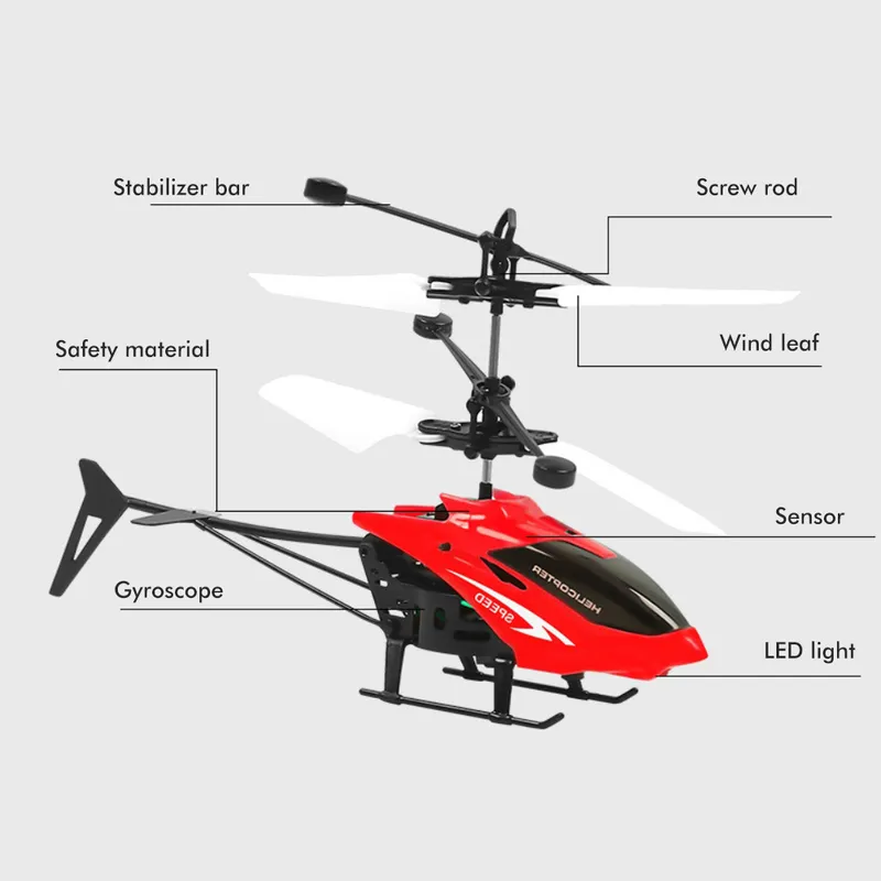 Aereo telecomandato con elicottero leggero giocattolo modello regalo sorpresa volante all'aperto bambini 220321