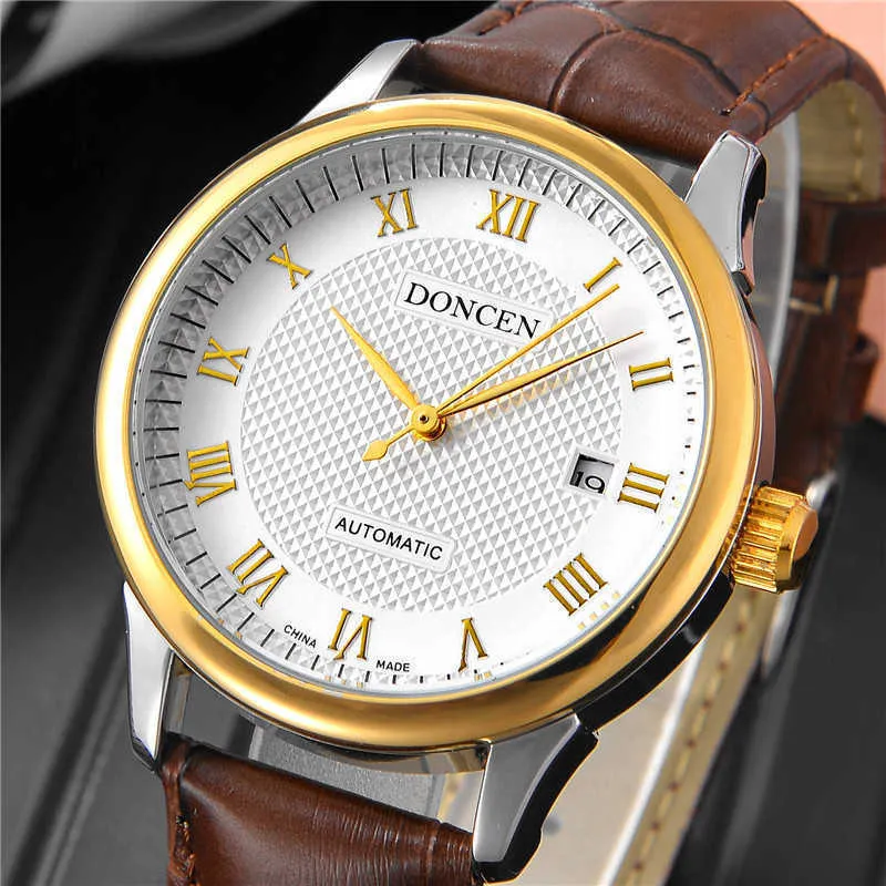 Relógios Designers Calendário Três PIN simples Relógio mecânico automático Men's Watch