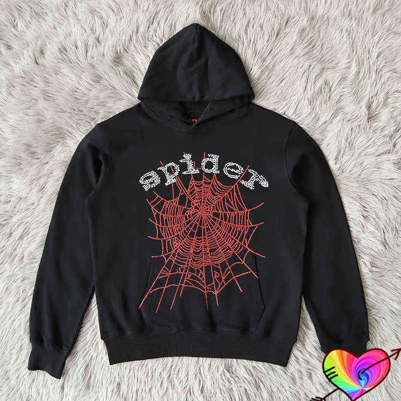 2022FW 3D FOAM PRINT SP5DER HOUDIE MEN KVINNER YOUNG THUG SPIDER HOUDIE RED WEB GRAFIC HOUDED 555555 Sweatshirts Album Pullovers