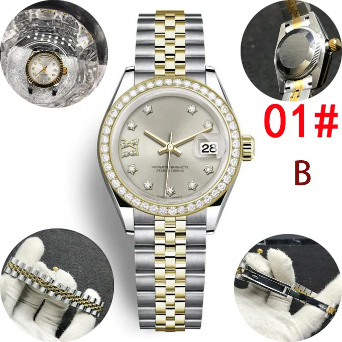 Classic ladies watch luxury 26 mm mechanical automatic stainless electric drill star border small drill