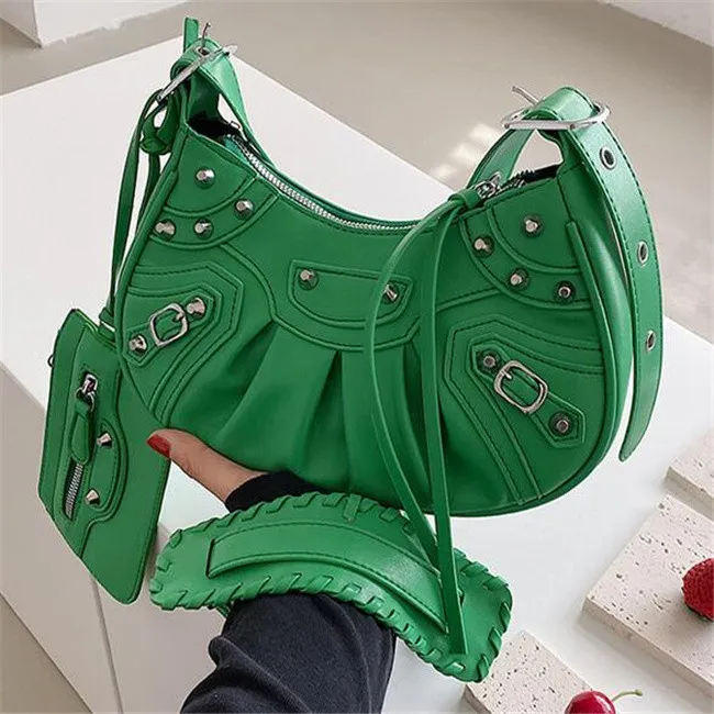 New Arrival Evening Bags Fashion Women's Le Cagole Small Shoulder Bag Design Pleated Saddle Cross Body Messenger With Coin Pu339d