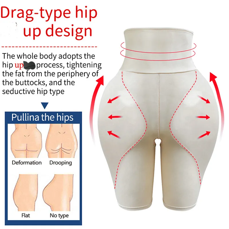 Ningmi 엉덩이 리프터 제어 팬티 바디 셰이퍼 가짜 패드 폼 패딩 힙합 인핸서 언더 팬트 암컷 모양 모래 시계 몸매 220513