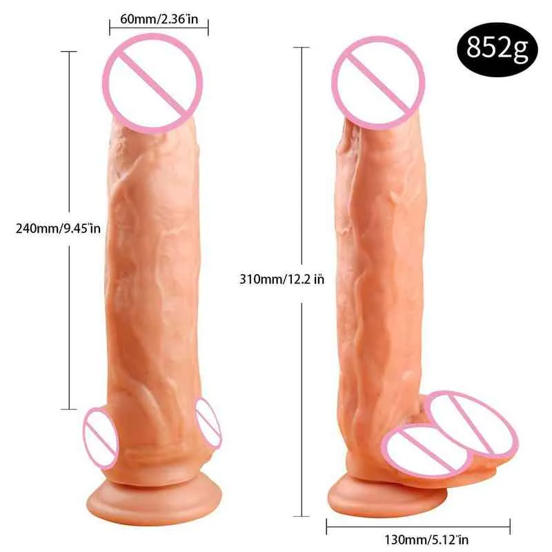 NXY Dildos Büyük Mac Büyük Penis Kadın Mastürbasyon Aygır 12 inç Uzun Anal Plug 0316