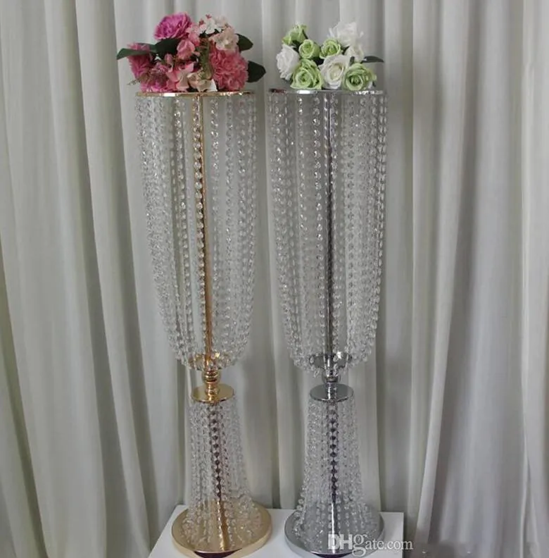 80cm 100cm acryl kristal bruiloft decoratie bloem bal houder tafel middelpunt vaas standaard kristallen kandelaar partij C0720G02244J