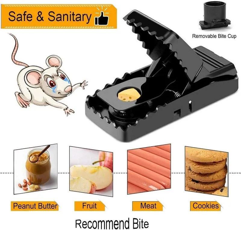 2/6 pièces piège à souris en plastique réutilisable Rat souris pièges à attraper tueur de ravageurs Snap capteur de rongeurs pour la maison 220425