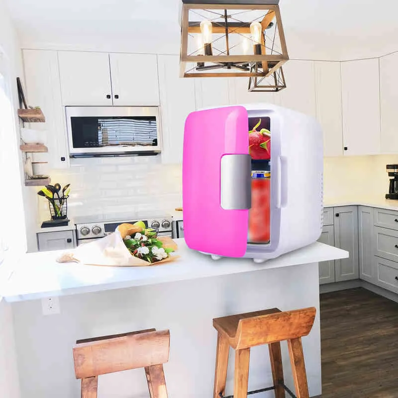 4L Taşınabilir Mini Buzdolabı Ana Araç Küçük Buzdolabı Dondurucu Seyahat Soğutucu Güzellik Cilt Bakımı Kozmetik Buzdolabı Makyaj Buzdolabı H220510