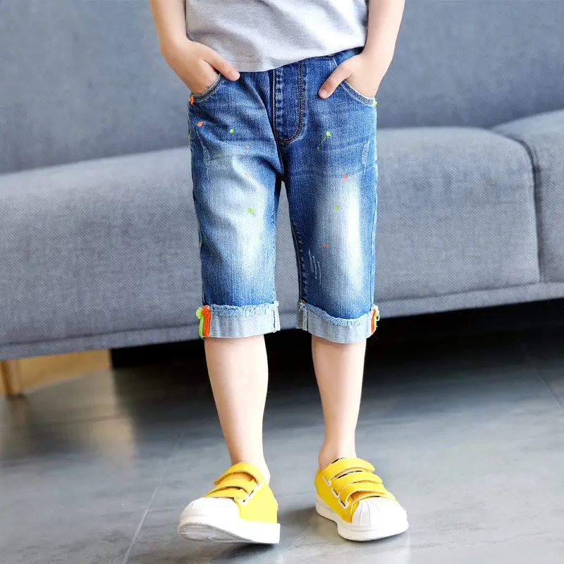 Ienens Kids Fashion Baby Boys Summer Denim Shorts Pants Jeasn Kleding Kinderjongen Casual Elastische taille Korte broek Kleding 220707