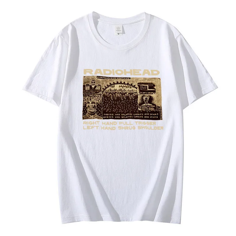Fashion Radiohead Vintage T Shirt Hip Hop Rock Band for Unisex Tshirts Music Album Print Tshirt Punk Mens Harajuku Streetwear 22063935300