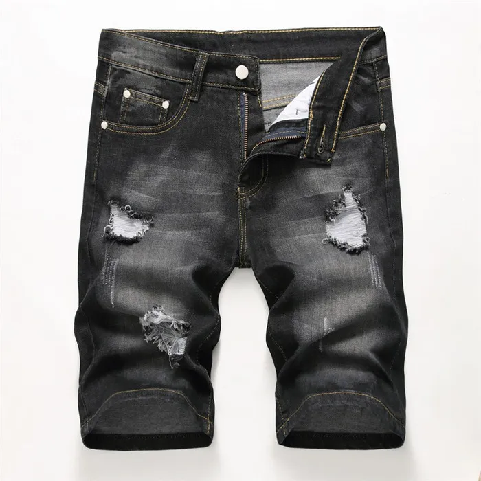 Été Denim Shorts Homme Jeans Hommes Jean Bermudes Skate Board Harem Hommes Jogger Cheville Déchiré Vague 38 40 42 220715