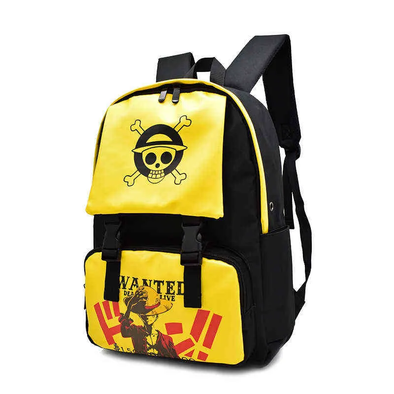 Mochila de viaje de Anime, mochila de Luffy de una pieza para Cosplay, bolso de Eren, mochila escolar de lona de dibujos animados, bolsas impermeables para adolescentes al aire libre