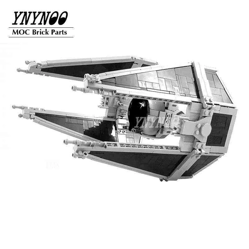 新しい修正されたスタープランタイファイターインターセプターミニフィグスケールモデル宇宙船スペースウォーズMOCビルディングブロックレンガDIYキッズおもちゃG220524
