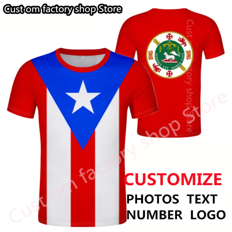 Puerto rico t shirt diy gratis skräddarsydd namn nummer män kvinnor joker ansikte mode lös o nack sommarmens kläder 220616