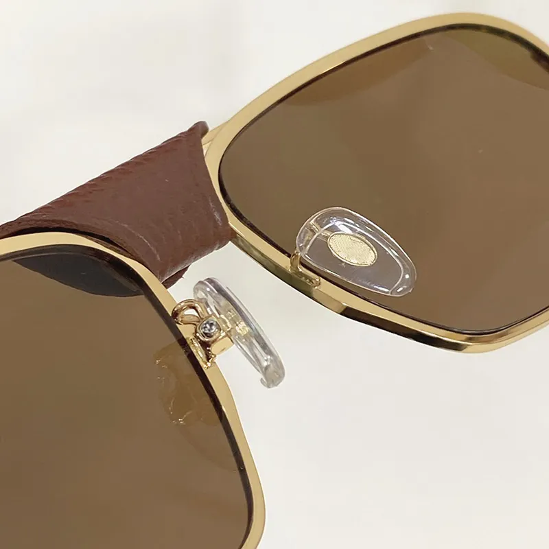 Lunettes de soleil pilotes de créateurs de marque d'aviation pour hommes femme en cuir surdimensionné grand cadre de luxe Hip Hop Carter Sun Glasses Male 187d