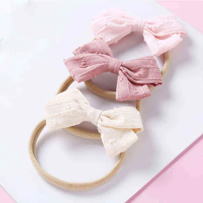 Baby Bows Headbands Girls Vintage Hair Accessories For Newborn Thin Nylon Turban Traceless Infant Hairband New Eastic Hair Band AA220323