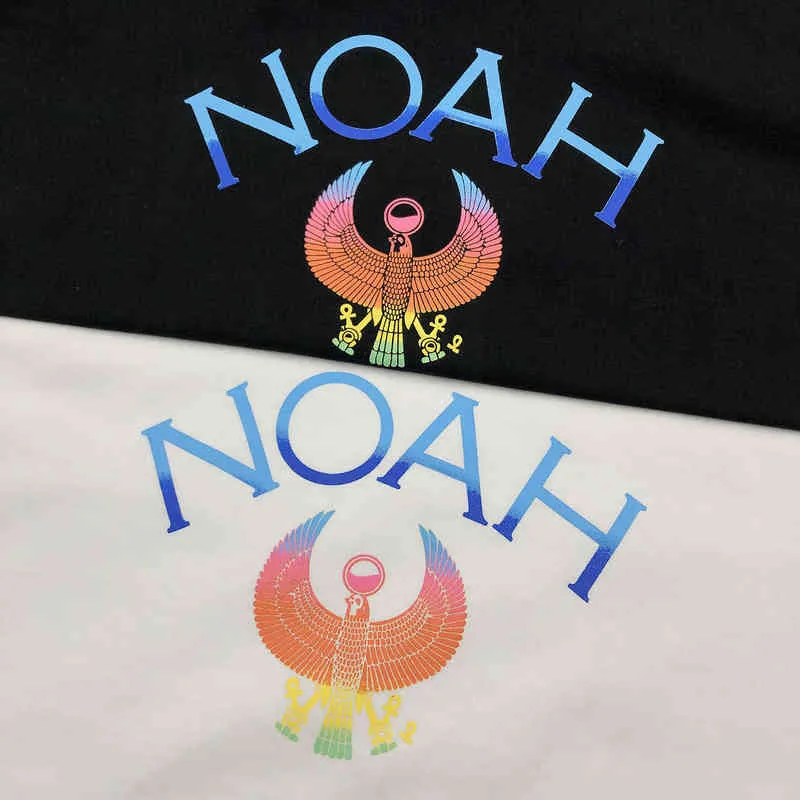 Noah T-Shirt 2021s Männer Frauen Farbvogel Text Druck kurzärmelig hochwertiger Kreuz Tops Teet220721