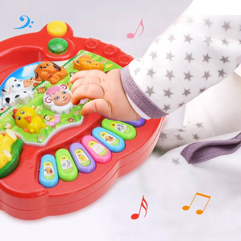 2 Types Farm Animal Sound Kids Piano Music Toy Musical Animals Sounding Keyboard Piano Baby Playing Type Musical Instruments 220706