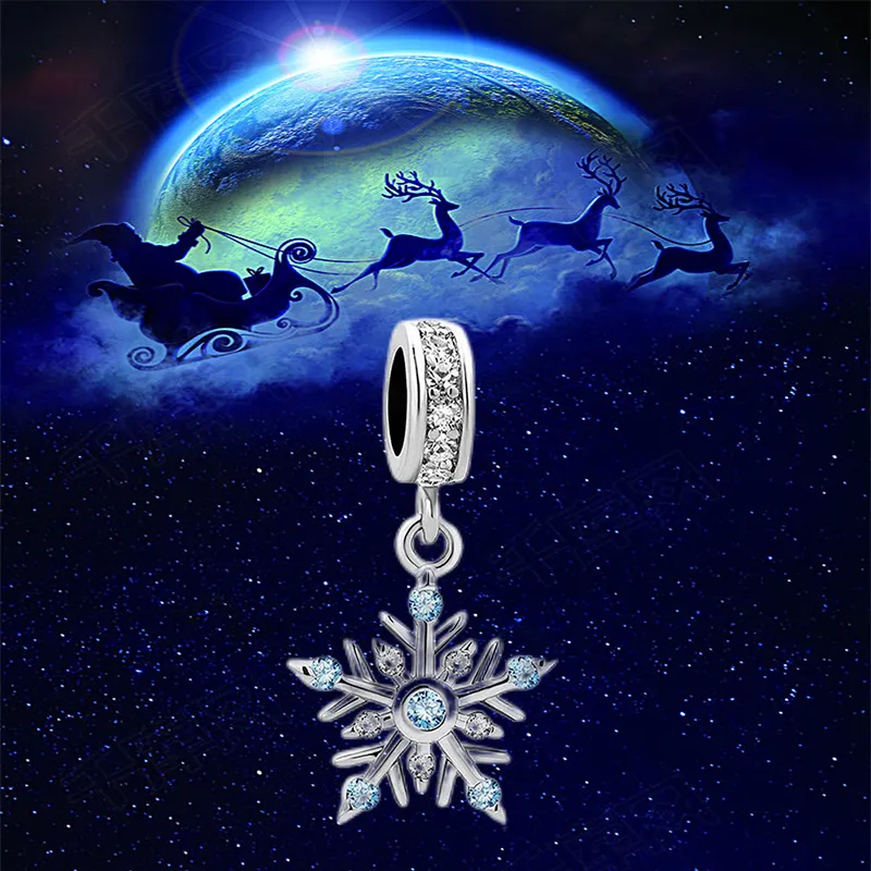 Ciondolo della collezione natalizia in argento sterling 925 con perline di Babbo Natale fai da te bracciale Pandora