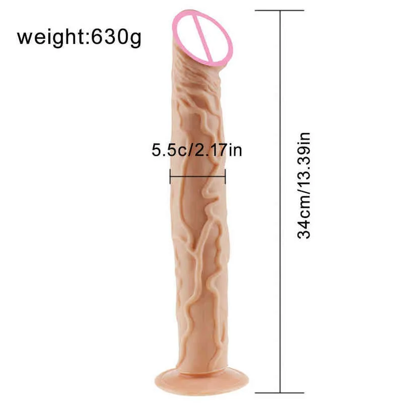 Nxy Dildos Dongs Realistic Big Long Sex Toys Women Silicone Penis Female Masturbators Suction Cup Adult Large Huge Cock 220420