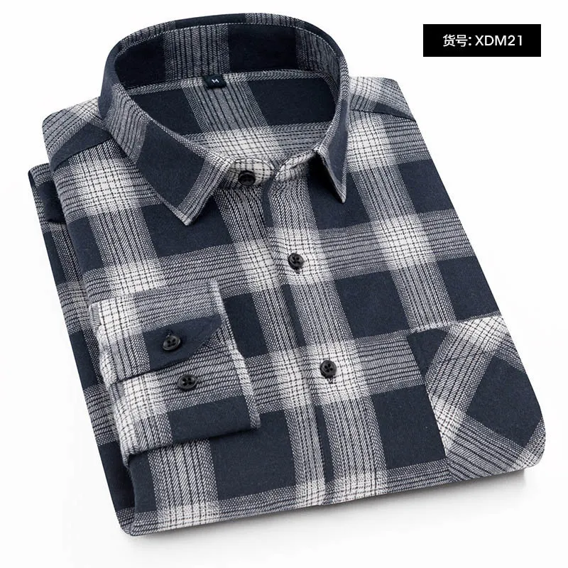 Aoliwen Casual Men Palid Shirt Flannel Bomull Höst Vår Långärmad Manlig Social Mode Skjortor Slim Fit Pleasant Material 220323