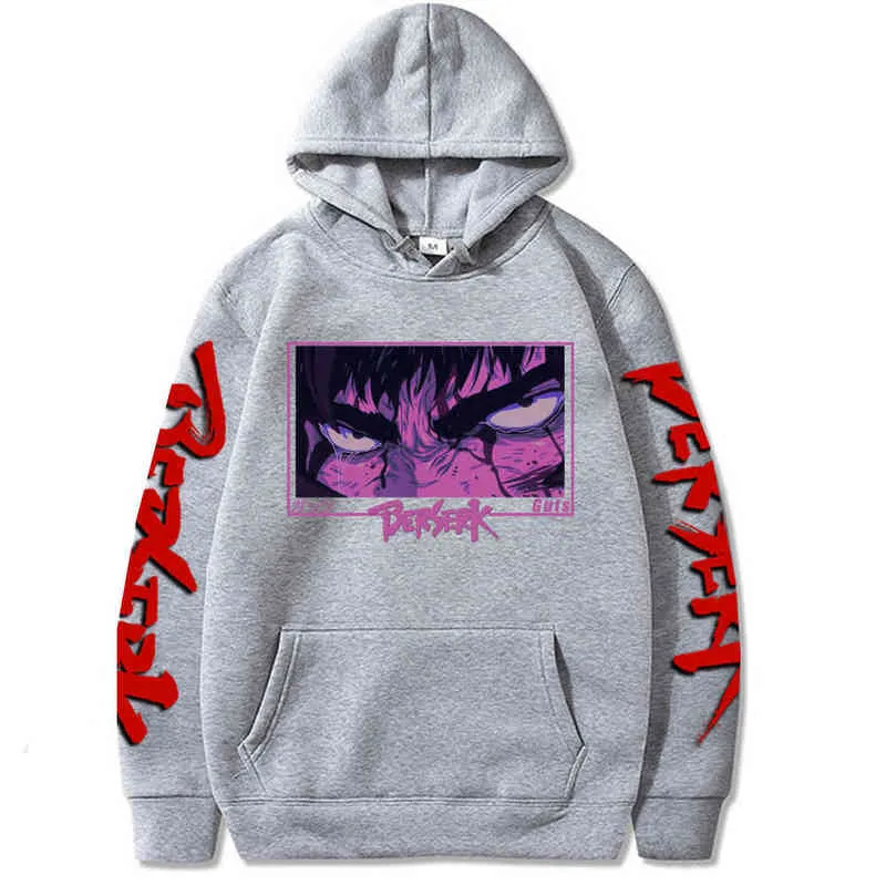 Japan Anime Berserk Harajuku Guts Eyes Manga Hoodies Sweatshirt Gothic