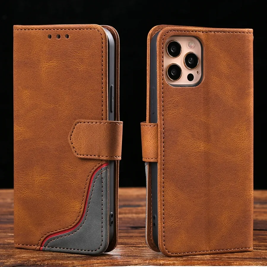 Luxury Leather Wallet Fodral för Samsung Galaxy S21 S20 Fe S10 S9 S8 Plus S7 Edge Note 8 9 10 Pro 20 Ultra Phone Holder Case Funda