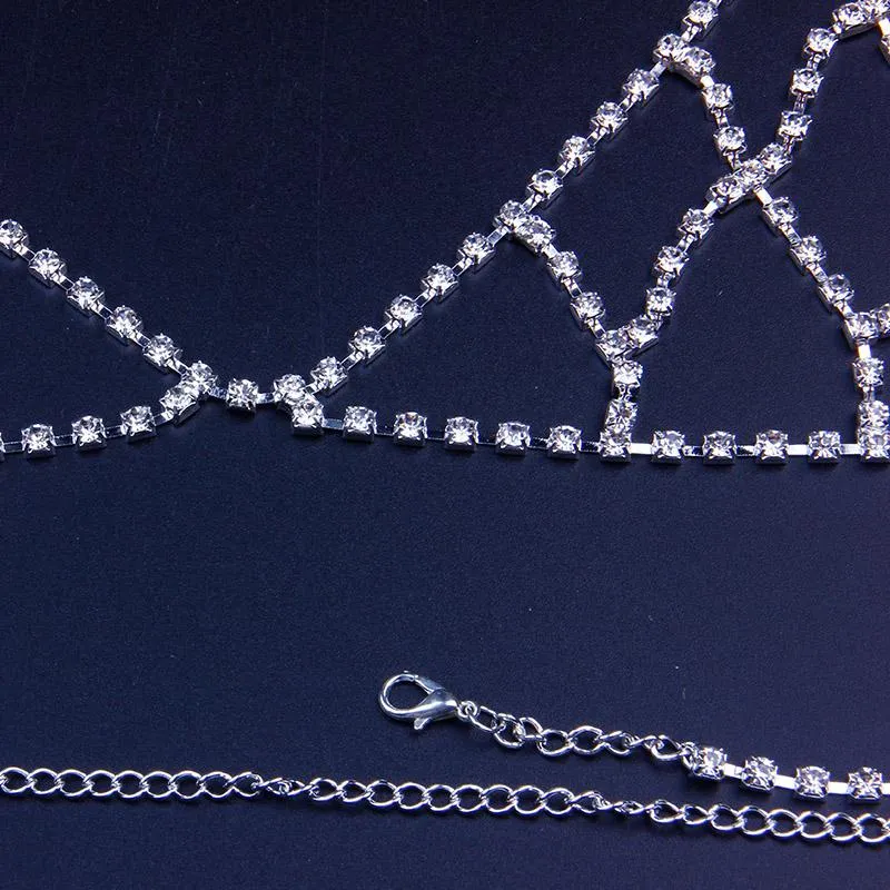 Chaines Stonefans Rhingestone Bra chaîne cristal plage bijoux bijoux de poitrine brillante Bikini Femmes Collier Drop 295J