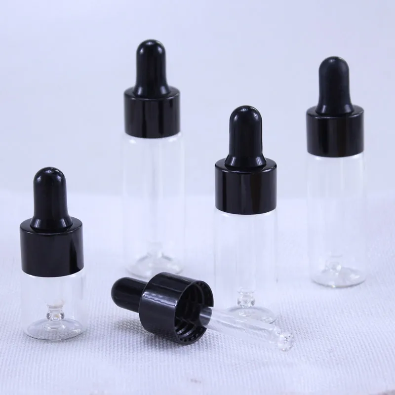 5 ml 10 ml 15 ml 20 ml flacon compte-gouttes en verre transparent bocaux flacons avec Pipette pour bouteilles d'huile essentielle de parfum cosmétique