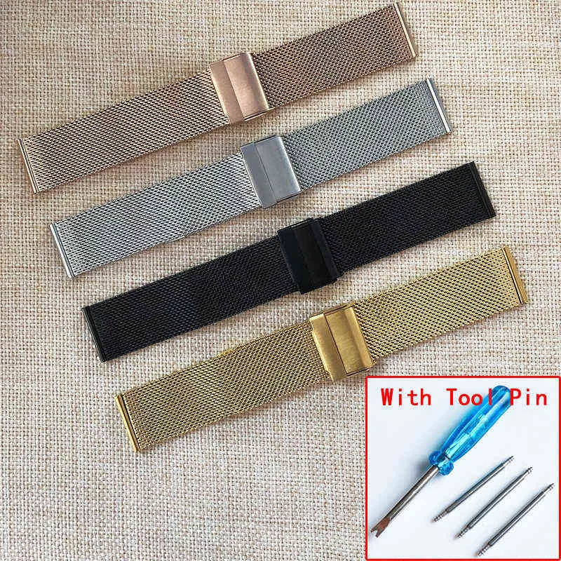 For Huawei GT2 Band 46mm/42mm Stainless Steel Strap B5 B3 Band Bracelet Universal 16/18/20/22 mm Replacement Strap G220420
