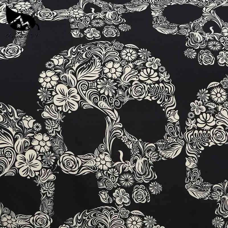 Dream NS Flower Skull Freedings and Bed Sets Black Color Davet Cover Cover Size Save Sugar Bedding Set Queen PN007