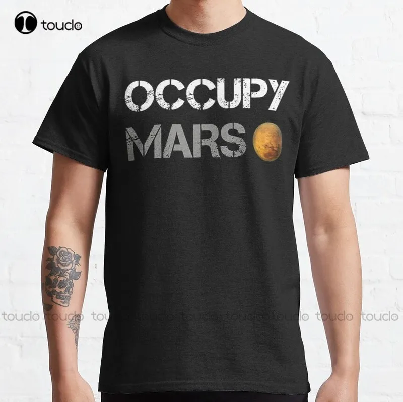Occupy Mars-Elon Musk SpaceX Project Present Ideas Classic T-shirt Men's Big Tall T-shirts Custom Aldult Teen Unisex XS-5XL TEE 220607