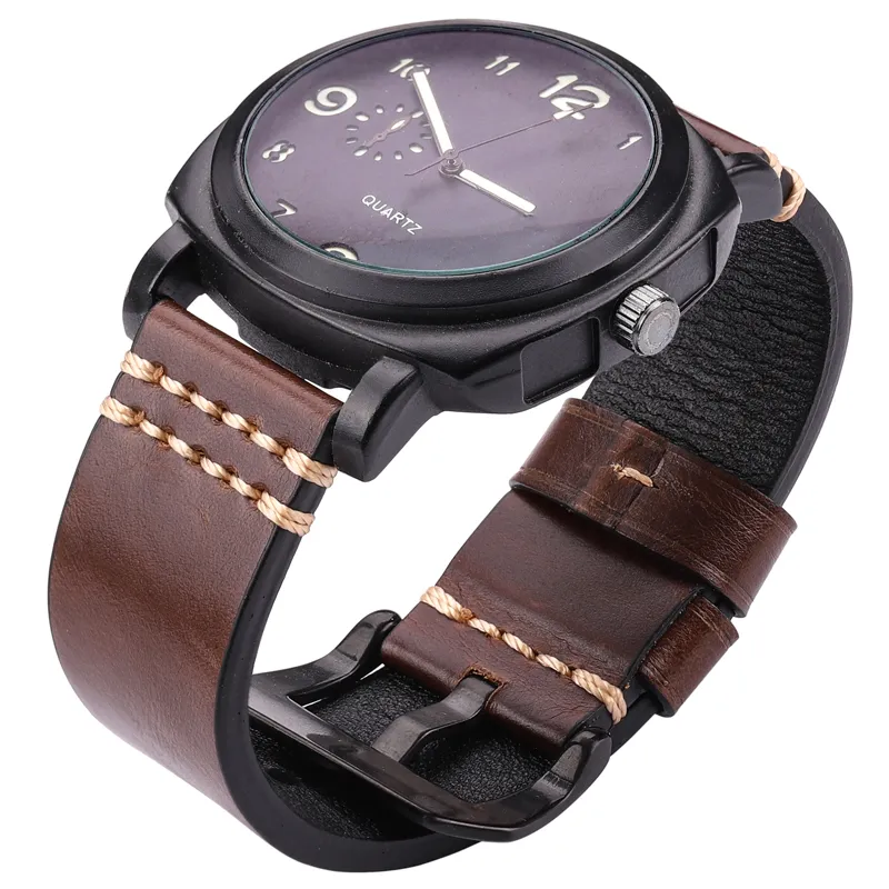 Bandas de relógio Banda de relógio de couro genuíno Strap 20mm 22mm 24mm preto marrom amarelo amarelo homem homens com costa de cheiro acessórios 220507