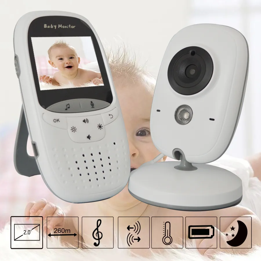 Baby Monitor VB602 IR Night Vision Temperature Monitor Lullabies Intercom VOX Mode Video Baby Camera Walkie Talkie Babysitter