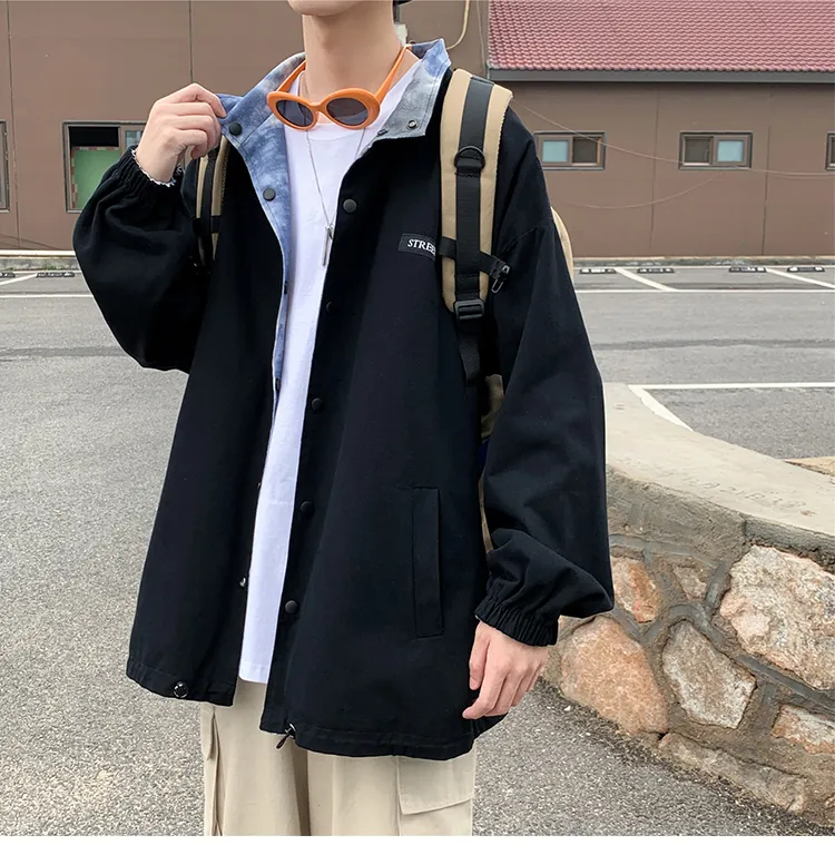 Mężczyźni Camo Bomber Jackets Buttons Autumn Mens Męs Japońsko -uliczny wiatrówek męski Mężczyzna odwrócony Koreańskie Hip Hopowe Fashion Fashion Coats