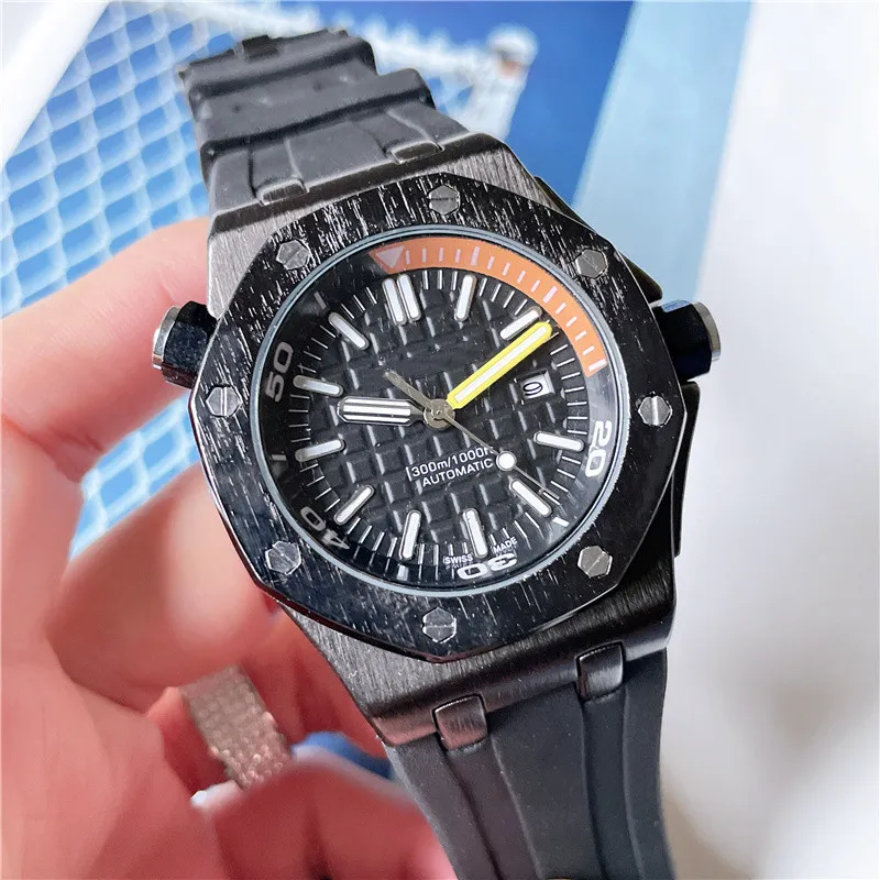 2022 Nouvelle montre pour hommes automatique quartz heure montre-bracelet en acier inoxydable bracelet en caoutchouc de haute qualité mode multifonction Waterpro2073