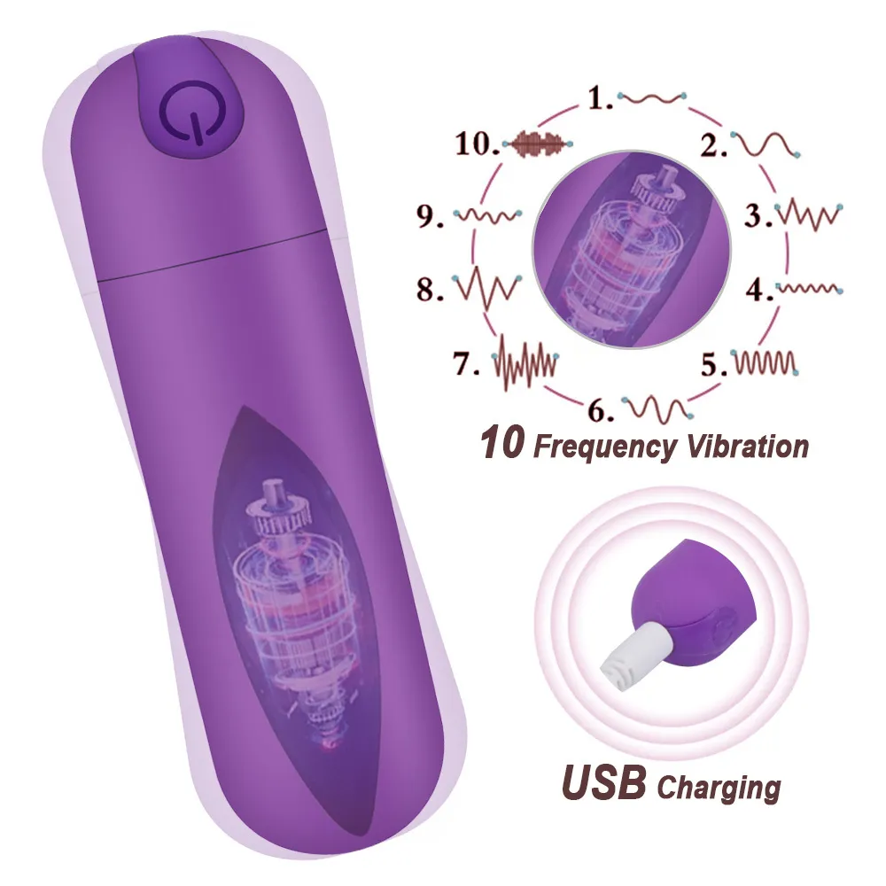 Mini vibrateur à balle 10 vitesses, stimulateur de Clitoris féminin, forte Vibration, masturbateur de Clitoris pour femmes adultes, 18 jouets sexy