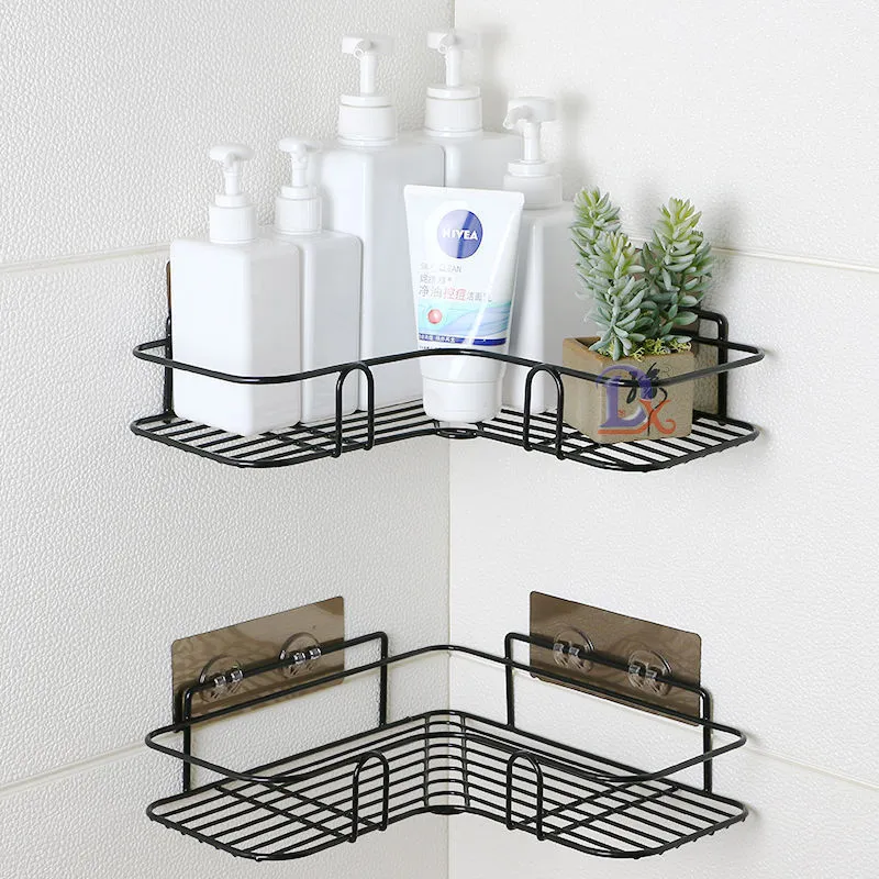 Weroom Bathroom Shelf PunchFree Tripod Kitchen Accessories Bearing Capacity 8kg Storage Shelves Rack With Suction Cup Organizer 220527