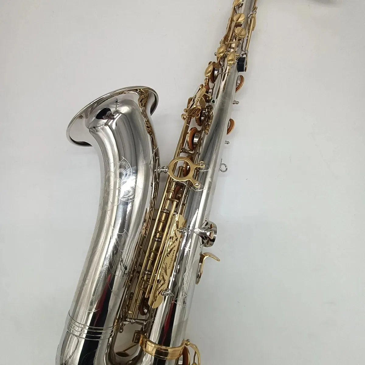 High-End Silber Original WO37 Struktur Modell B-Tune Professionelles Tenor Saxophon professionelles Tone Jazz Instrument