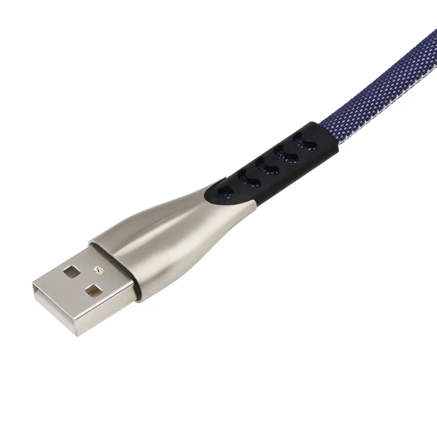 1M USB-typ C-kabel Fastladdning av zinklegering flätade USB-C Micro Datakabel för Xiaomi Samsung S9 S8 Huawei