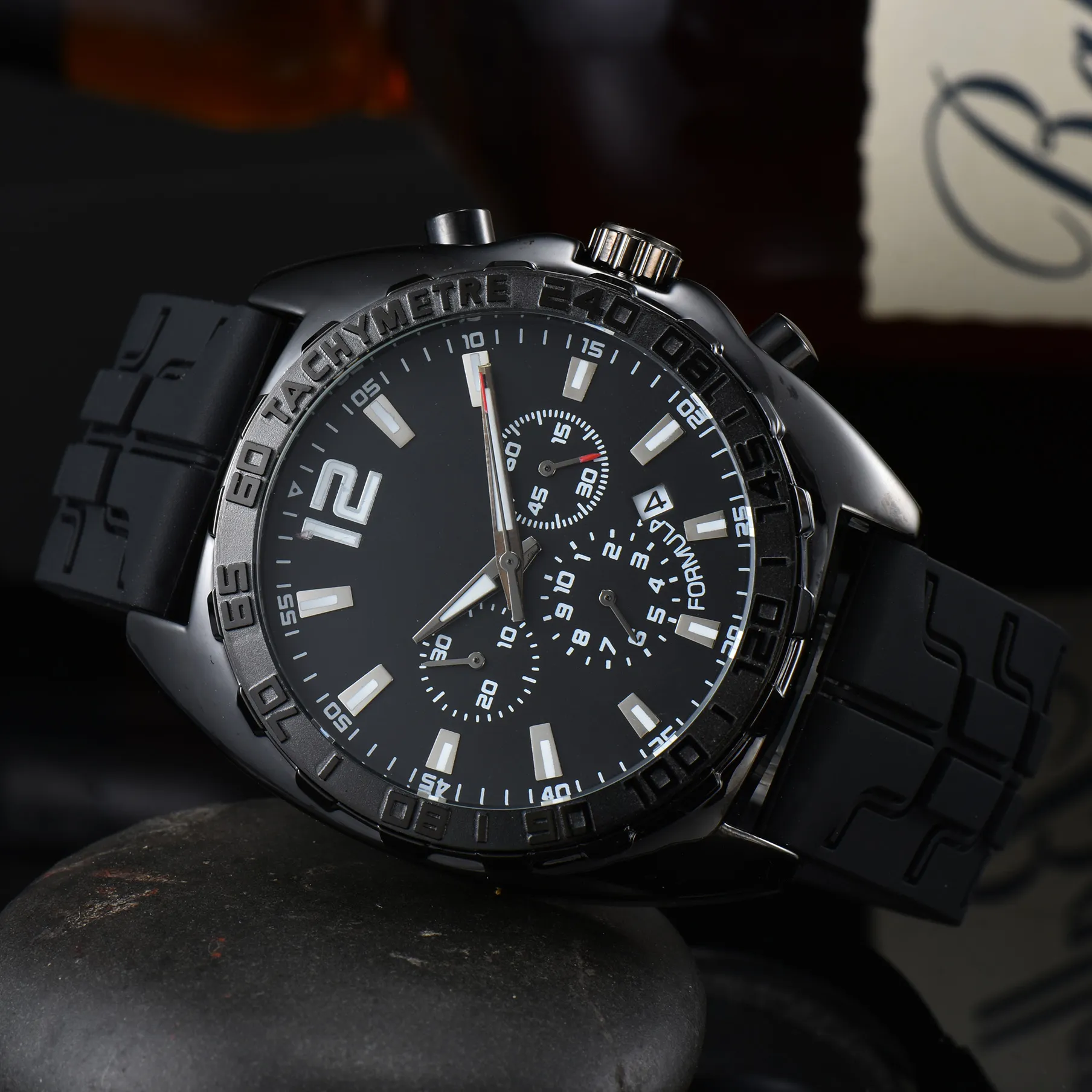 新しいメンズウォッチ自動ステンレス鋼セラミック腕時計ムーブメント高品質のメタルストラップファッション多機能水265F