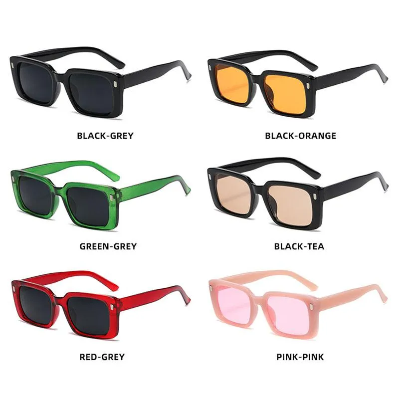 Óculos de sol Olopky 2022 Praça Mulheres Eyewear Shades para Vintage Orange Punk Glasses Hombre lentes de Sol Mujer301z