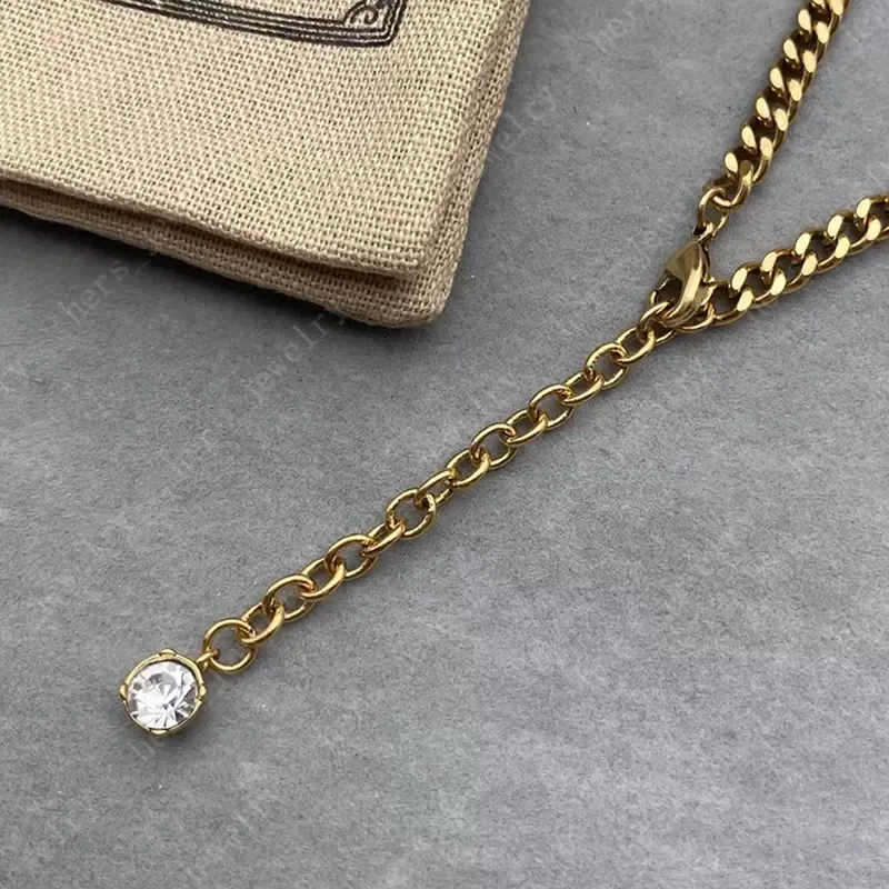 Fasgion smycken kvinnor designer halsband klassisk luxurys kedja brev g strasshalsband vintage kvinnor hals spets damer gåva276q