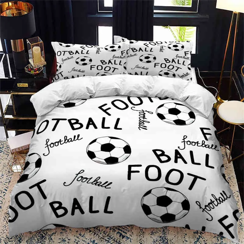 Set di biancheria da letto da calcio ragazzi Copripiumino sportivo Partita di calcio Pallavolo Basket Consolatore King Bedroom Decor