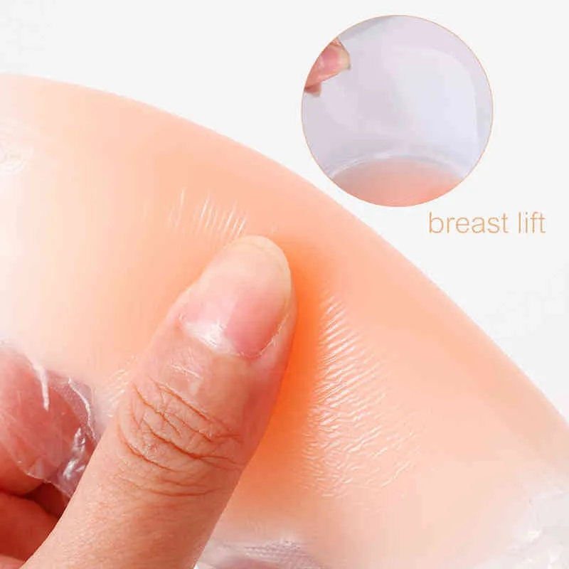 Sexy Frauen NuBra Lift Up Push Up Klebstoff Unsichtbare Bh Brust Pastöse Nippel Abdeckung Brust Paste Wiederverwendbare Silikon bh Trägerlosen Y220725