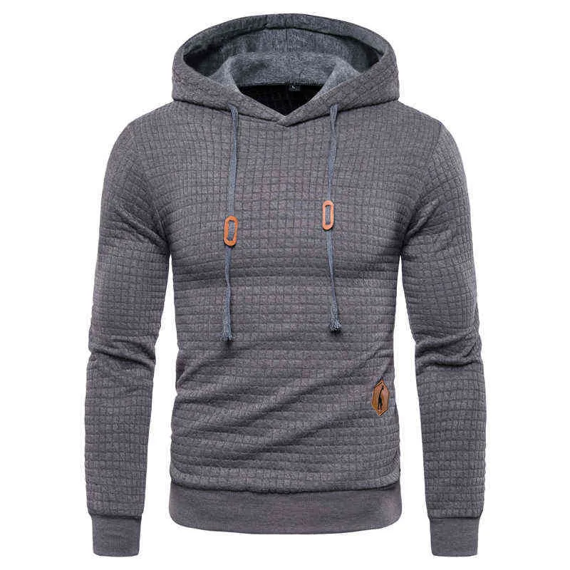 2022 New Hoodies Men Brand Plaid Hooded Sweatshirt Hoodie TraCKsuit Sweat Coat Autumn Male Casual Solid Sportswear L220730