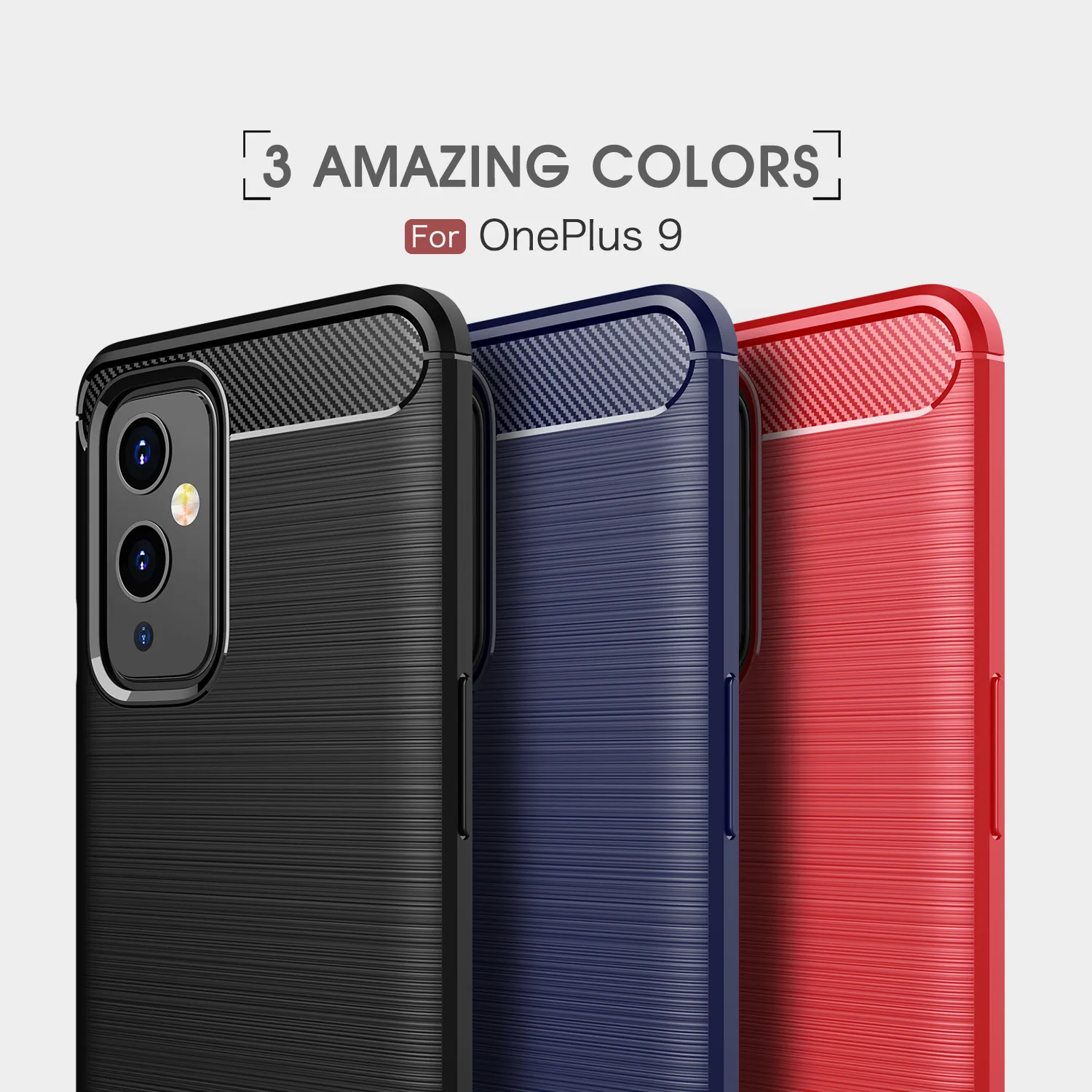 1プラス9 PRO 1 + 9保護カバーCapa COQUE FUNDAS用OnePlus 9 ProケースカーボンファイバーソフトTPUシリコーンバックカバーの場合