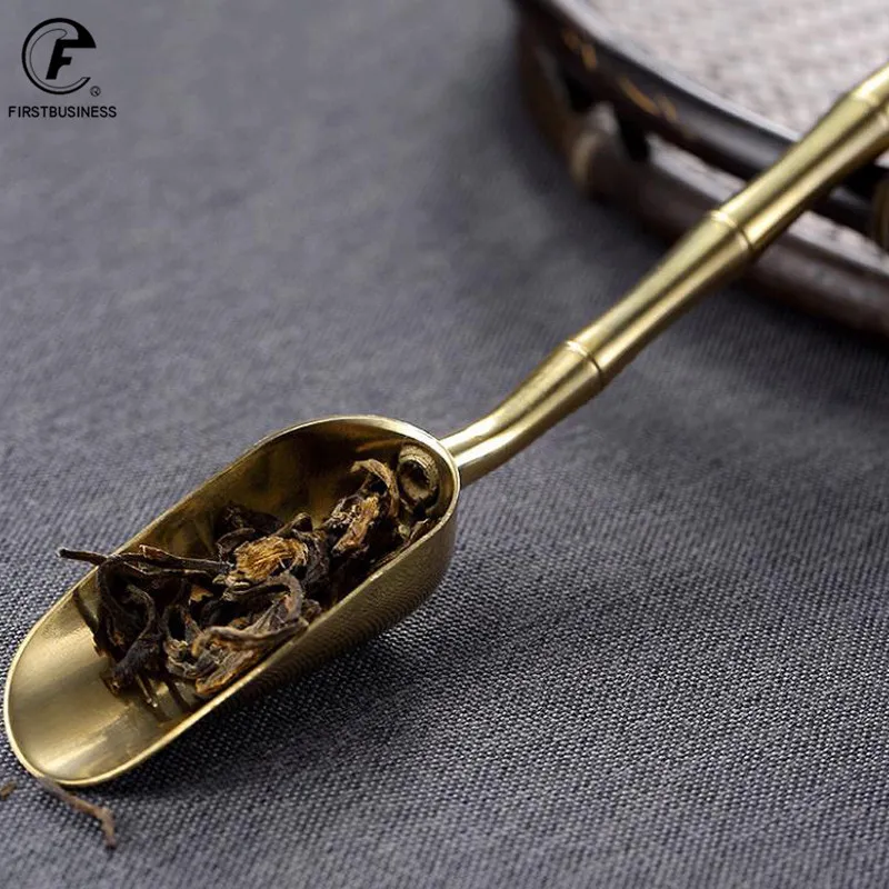 Brass Copper Dinnerware Set Spoon Tea Spoon Dessert Coffee Ice Cream Spoons Kitchen Accessories Bar Tools