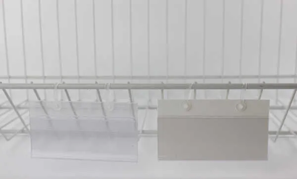 Clear Sign Holder With Snap Clips For Wire Displays, Advertising Price Tag Ticket Label Shelf Fencing Bin Gridwall Basket Hanger